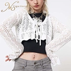long sleeve crochet top for beach